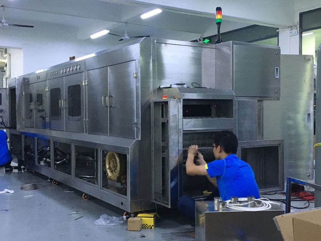 Máquina de lavado químico de flujo de embalaje de semiconductores Sus304 Red de 600 mm de ancho para piezas IGBT, IPM y LEADFRAME