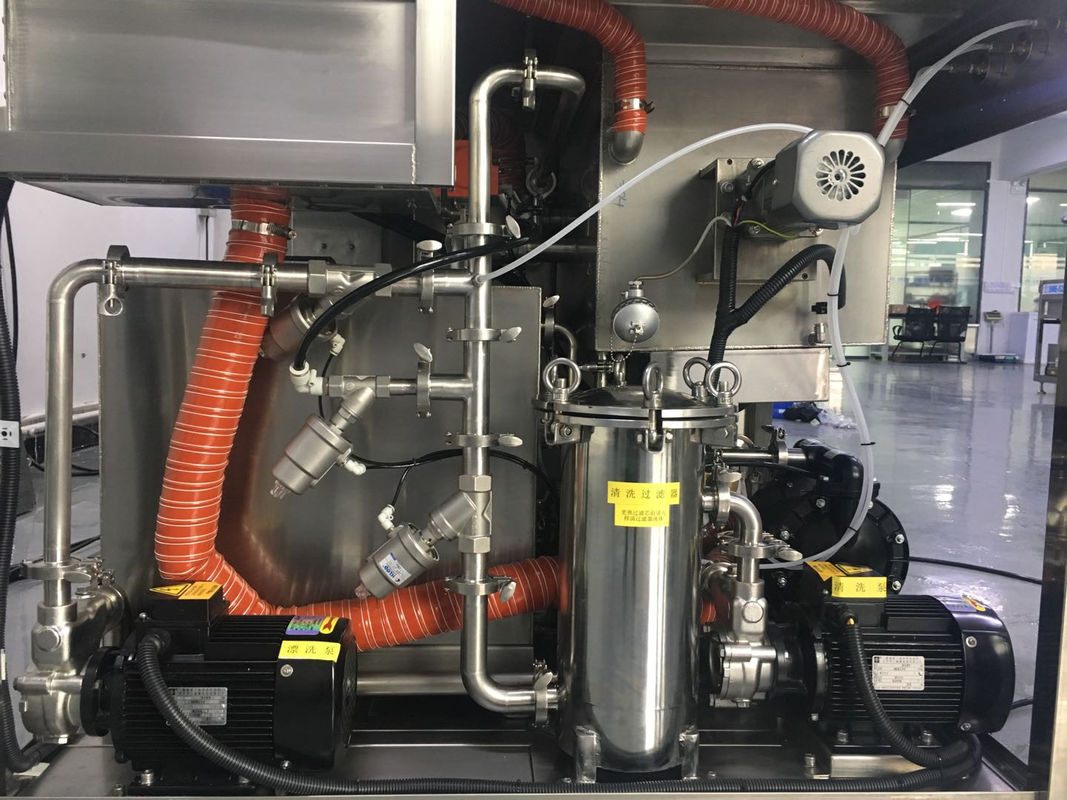 Lavado líquido y enjuague con agua ultrasónico + máquina de limpieza por pulverización para pegamento rojo Sgueegees